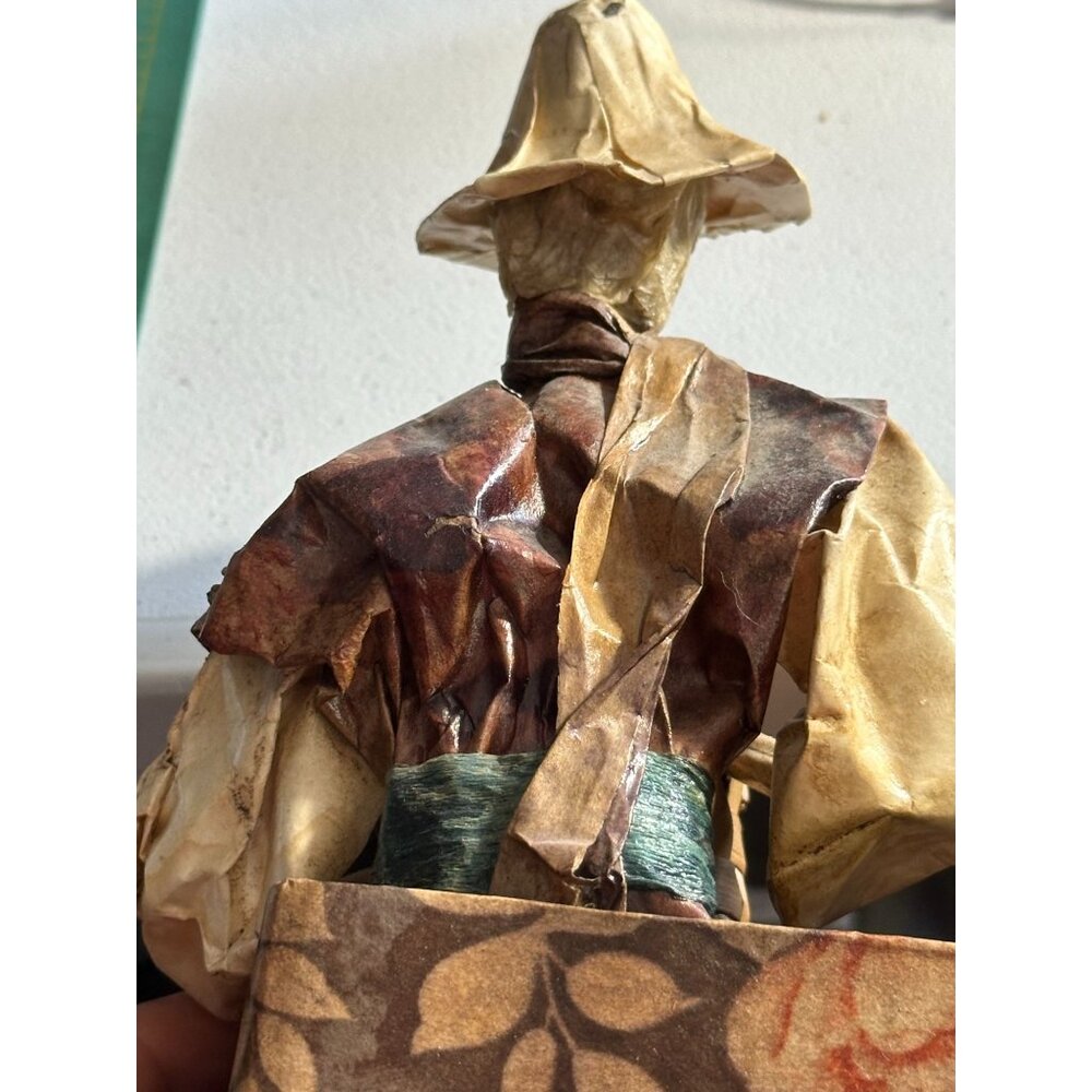 Village Workers Mexican Folk Art Figurines Baskets Of Harvest Beans Paper Mache - Picture 10 of 16